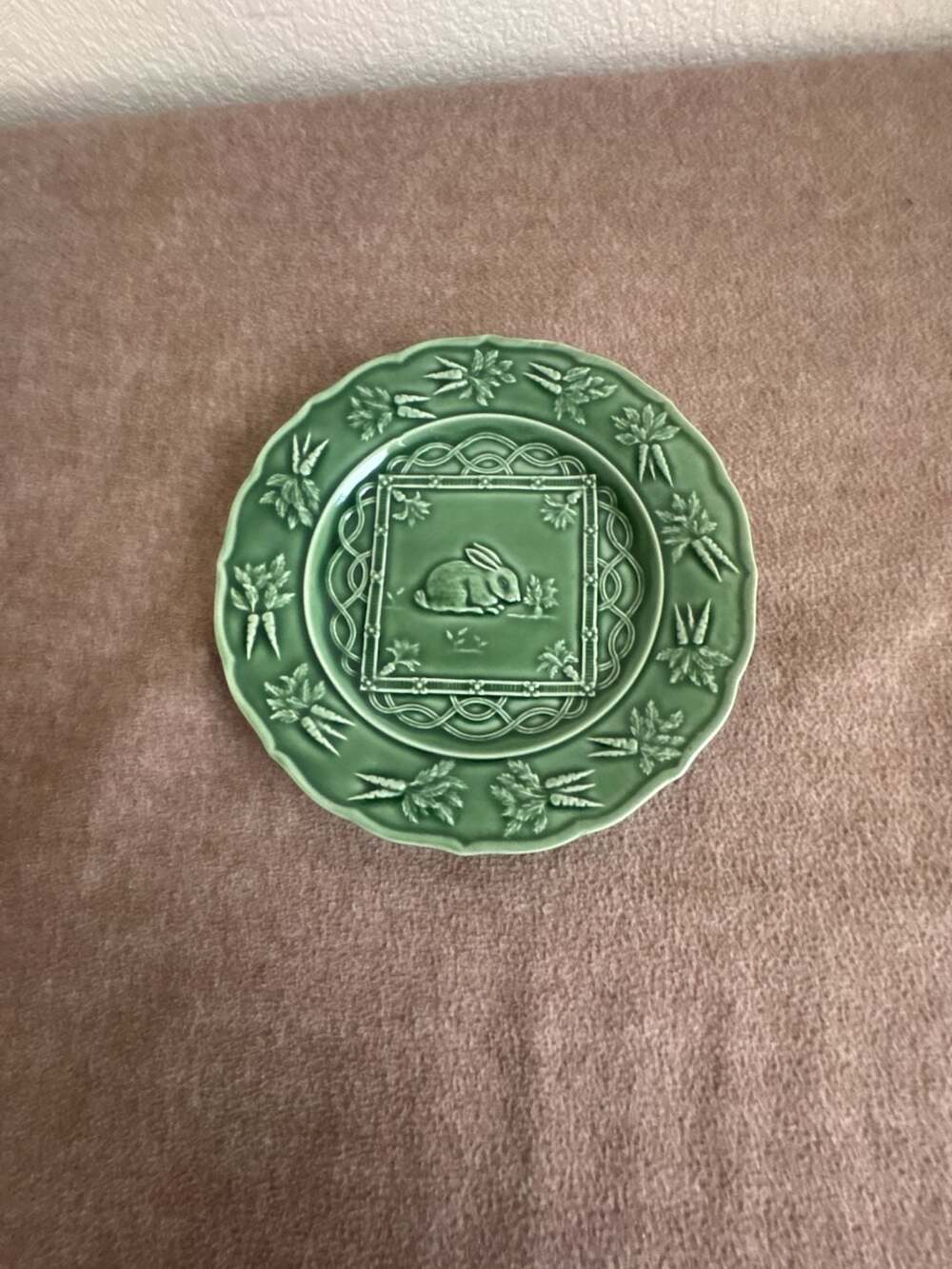 Bordallo Pinheiro Green Rabbit Accent Plate